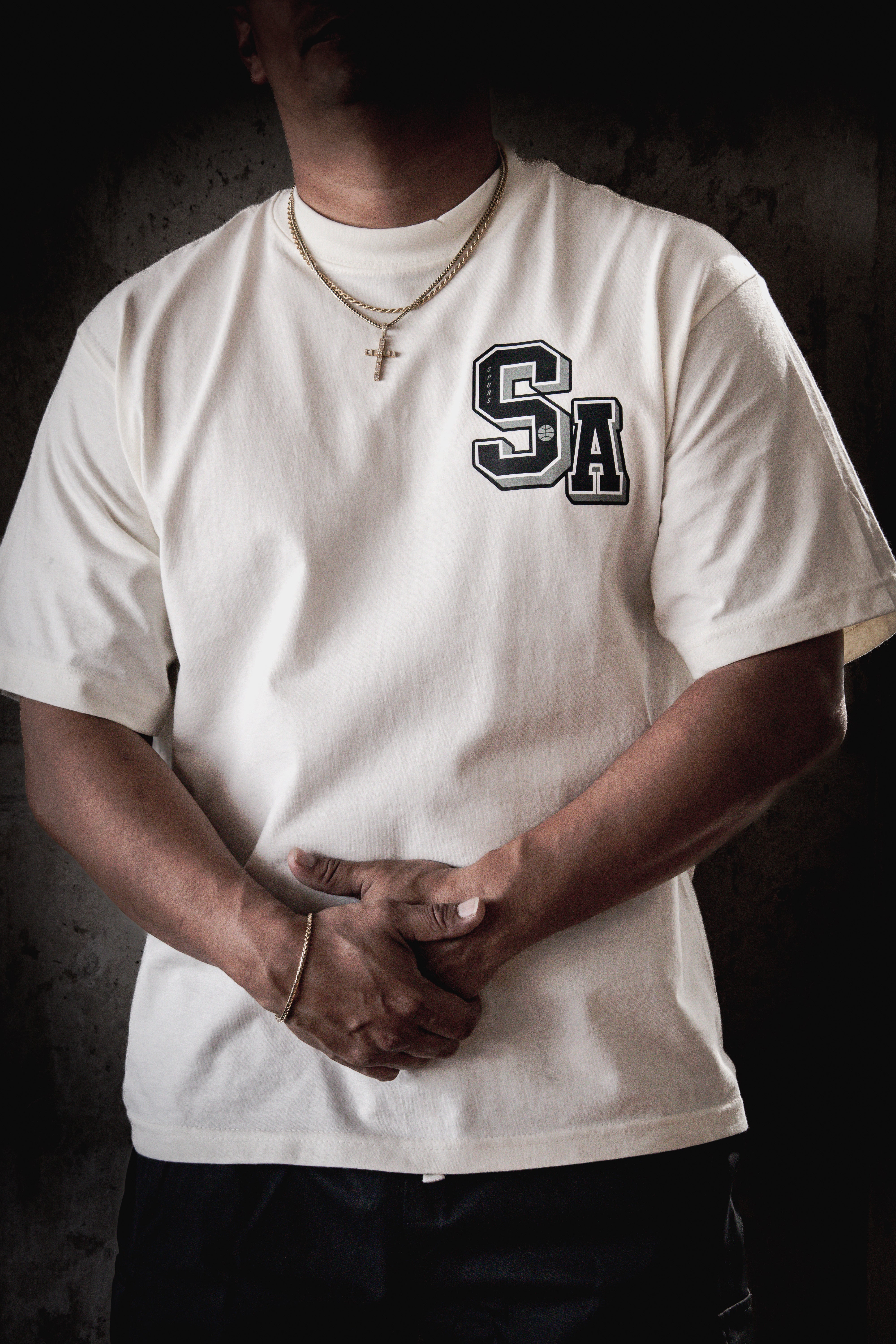 SPURS LETTERMAN OVERSIZED CROPPED T