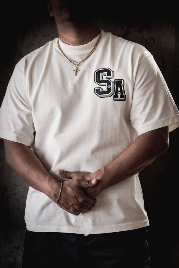 SPURS LETTERMAN OVERSIZED CROPPED T